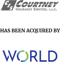 Announcement graphic for World Insurance acquisition of Courtney Insurance Services - Inc.