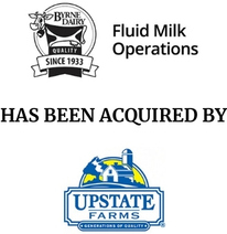 Announcement graphic for Upstate Niagra Cooperative Inc. acquisition of Byrne Dairy Fluid Milk Operations