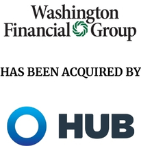 Announcement graphic for HUB International acquisition of Washington Financial Group