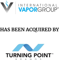 Announcement graphic for Turning Point Brands acquisition of International Vapor Group