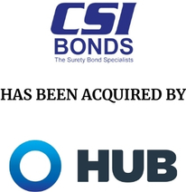 Announcement graphic for HUB International acquisition of CSI Bonds