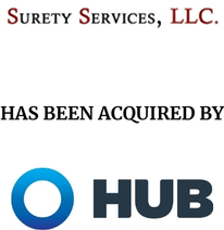 Announcement graphic for HUB International acquisition of Surety Services LLC