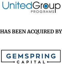 Announcement graphic for Gemspring Capital Partners acquisition of United Group Programs Inc