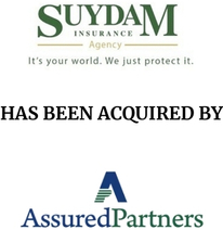Announcement graphic for AssuredPartners acquisition of Suydam Insurance