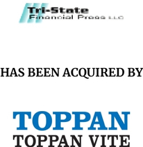 Announcement graphic for Toppan Vite acquisition of Tri-State Financial Press