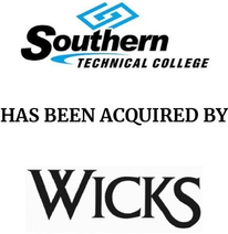 Announcement graphic for Wicks acquisition of Southern Technical College