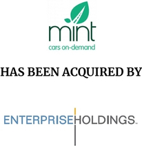 Announcement graphic for Enterprise Holdings acquisition of Mint Cars On-Demand