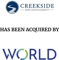 Announcement graphic for World Insurance Associates acquisition of Creekside Risk Management