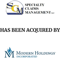 Announcement graphic for Modern Holdings Inc acquisition of Specialty Claims Management