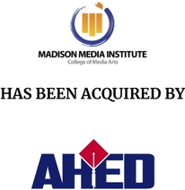 Announcement graphic for American Higher Education Development acquisition of Madison Media Institute
