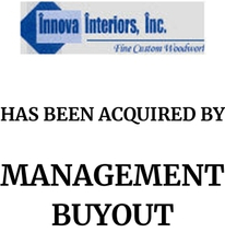 Announcement graphic for Management Buyout acquisition of Innova Interiors