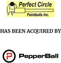 Announcement graphic for Pepperball Technologies acquisition of Perfect Circle Paintballs
