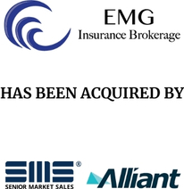 Announcement graphic for Senior Market Sales acquisition of EMG Insurance Brokerage