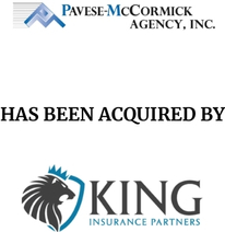 Announcement graphic for King Insurance acquisition of The Pavese-McCormick Insurance Agency