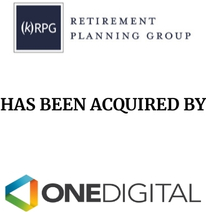 Announcement graphic for OneDigital acquisition of (k)RPG LLC
