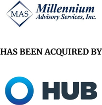 Announcement graphic for HUB International acquisition of Millennium Advisory Services Inc.