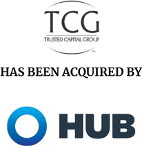 Announcement graphic for HUB International acquisition of TCG Capital Group