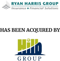 Announcement graphic for The Hilb Group acquisition of Ryan Harris Insurance & Financial Services