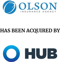 Announcement graphic for Hub International Ltd. acquisition of Olson Insurance Agency LLC & Your Insurance Brokerage LLC