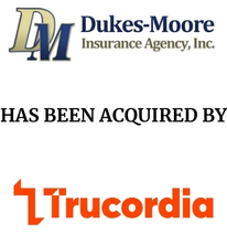 Announcement graphic for PCF Insurance Services acquisition of Dukes-Moore Insurance Agency Inc.